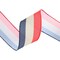 LaRibbons 2 1/2" Wired Ribbon | Red/Natural/Blue Bunting Stripe | 10 Yard Roll